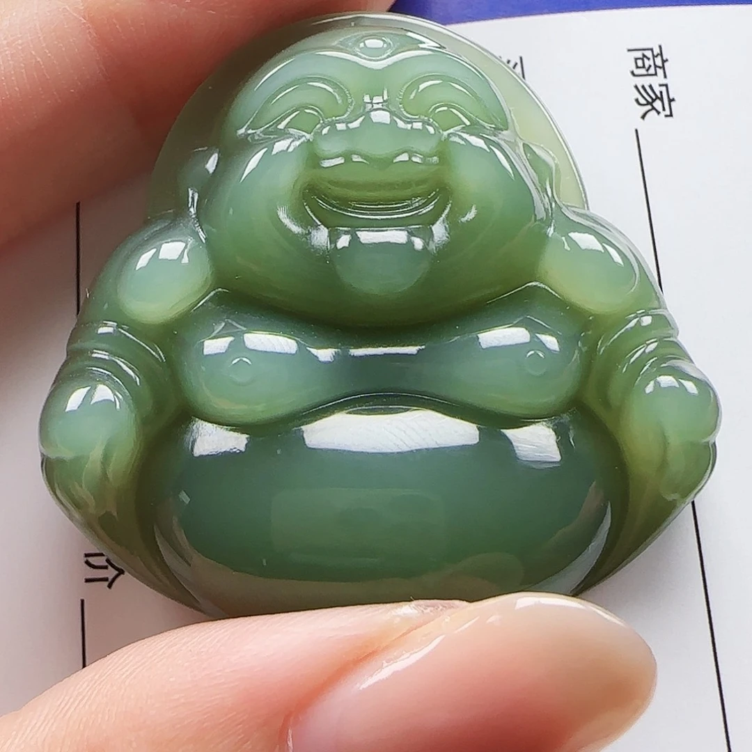 和田玉18K金镶嵌颈饰