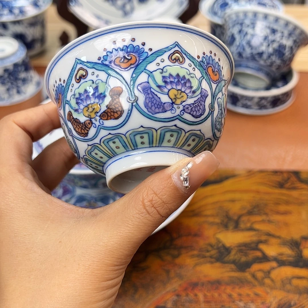 杯景德镇手绘斗彩主人杯