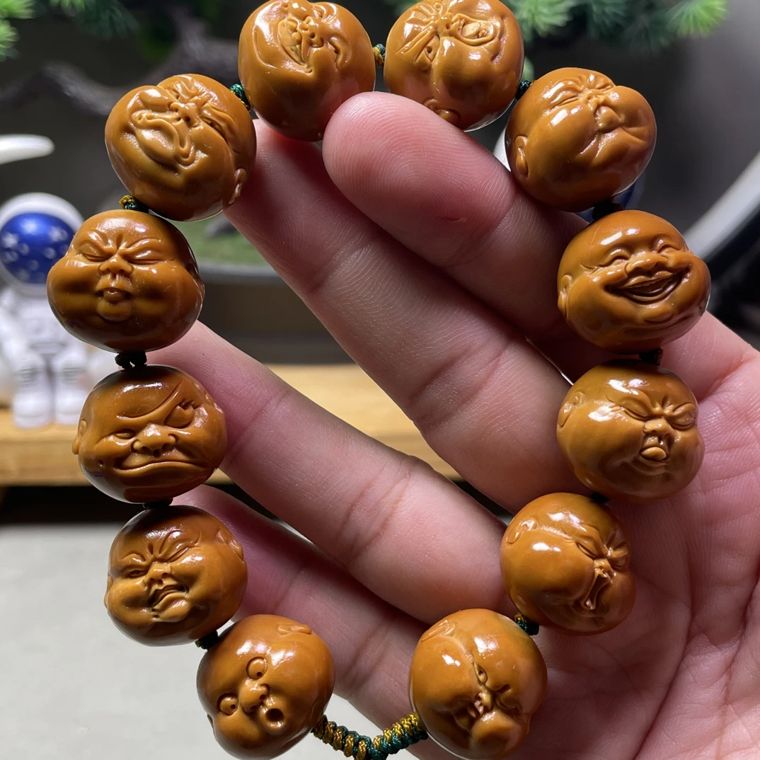 橄榄核文玩手串2.0手雕李俊百态人生百态胖子百态手链