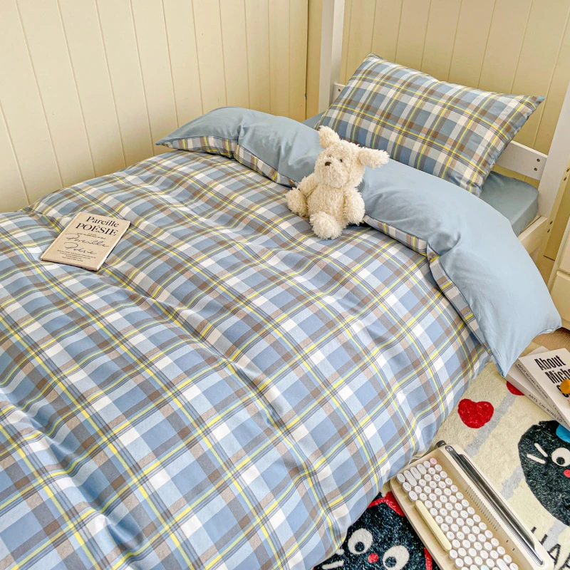 大学生宿舍床上三件套非全棉纯棉单人床单被套六件套床垫2025新款