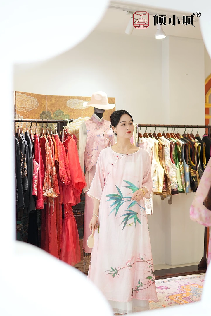 竹影     丨    中式休闲中国风印花 女装夏季宽松女装连衣裙