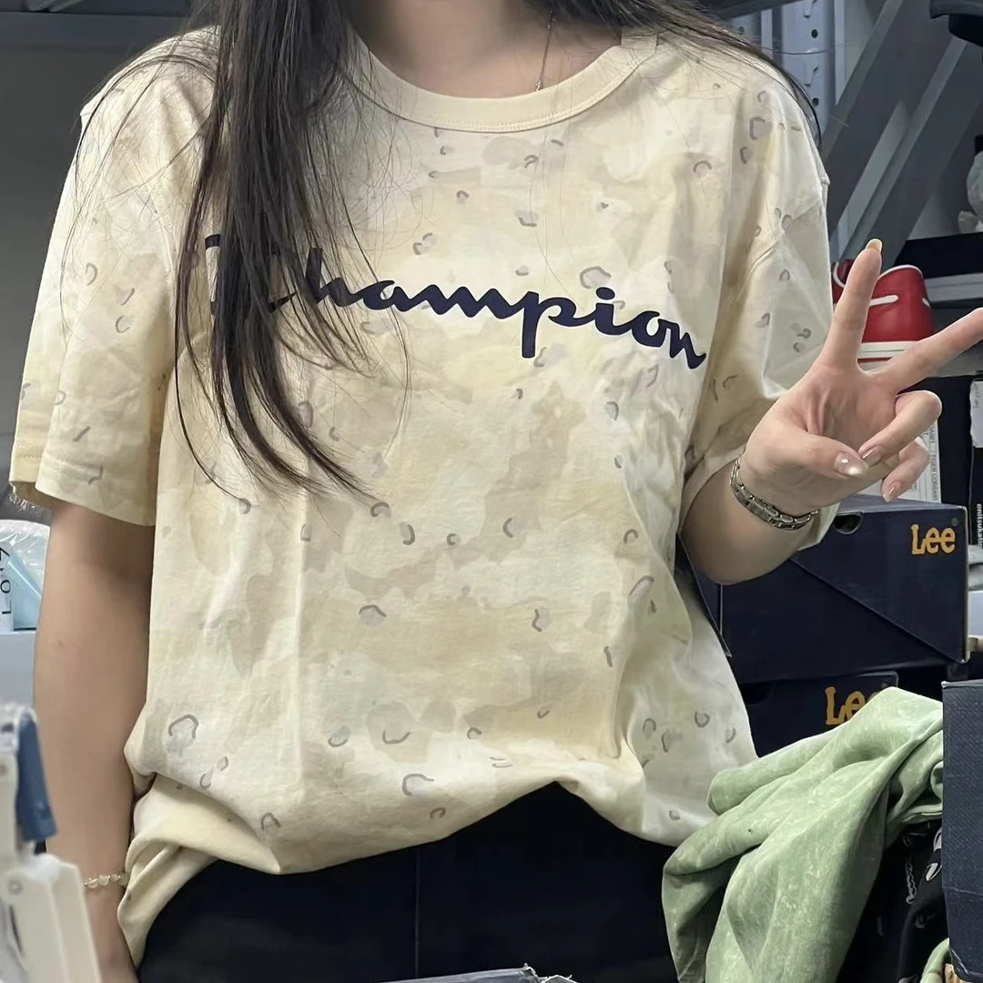CHAMPION冠军 特殊款迷彩大标圆领T恤 T8533G