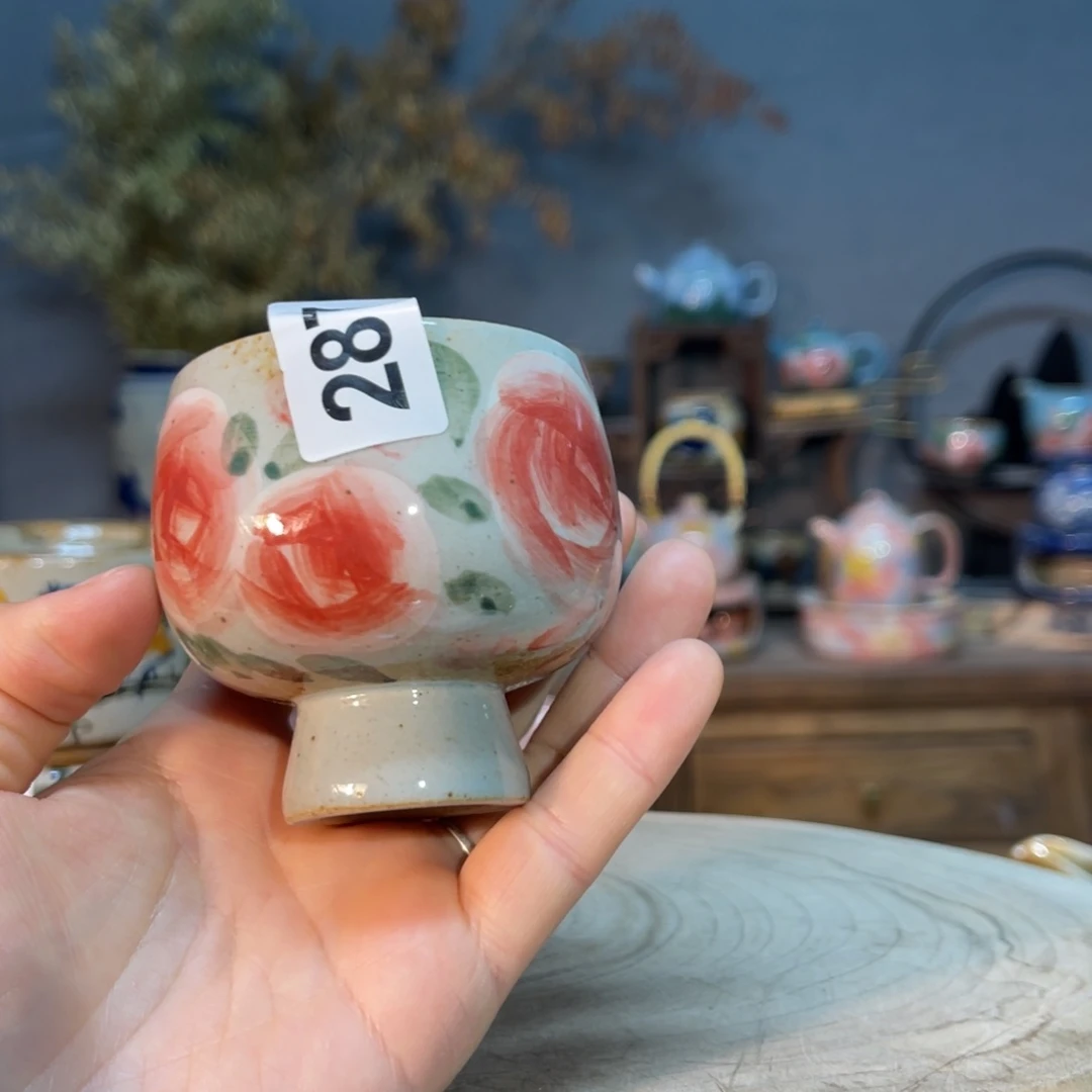 杯素浅陶瓷手工手绘