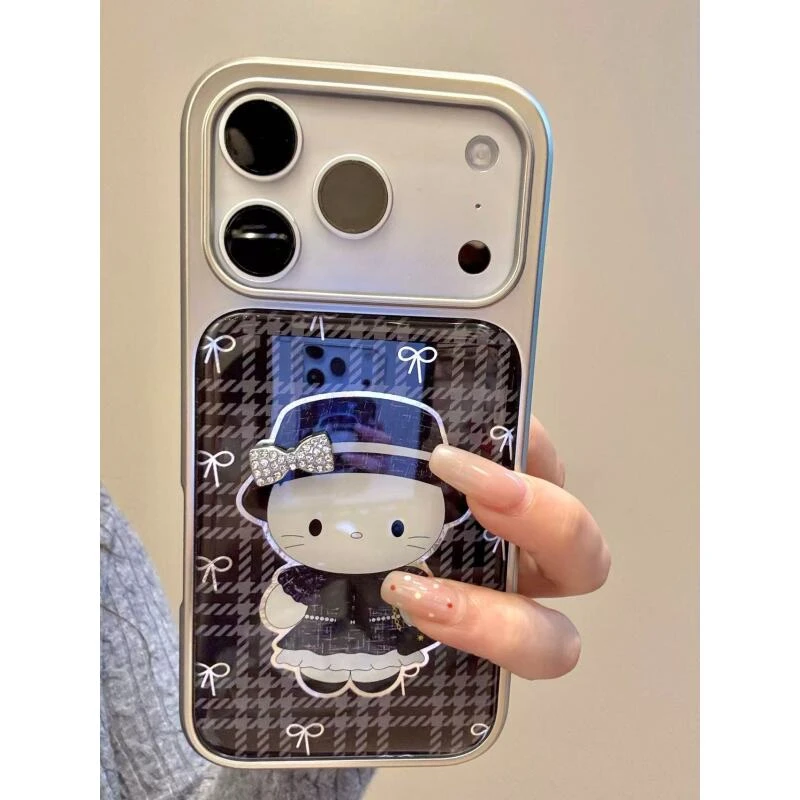 韩系小香风黑裙猫咪蝴蝶结适用于iphone17promax苹果16pr手机壳15