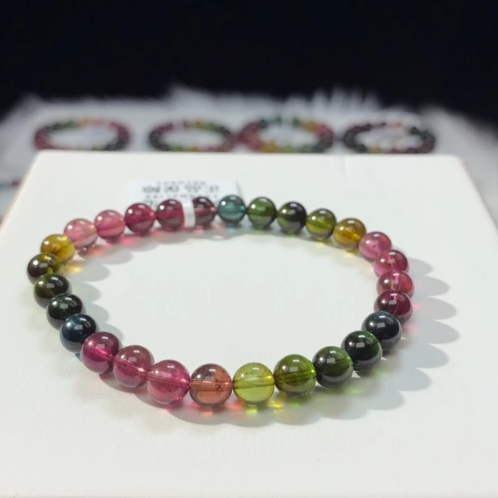 碧玺未镶嵌手链6.8mm±