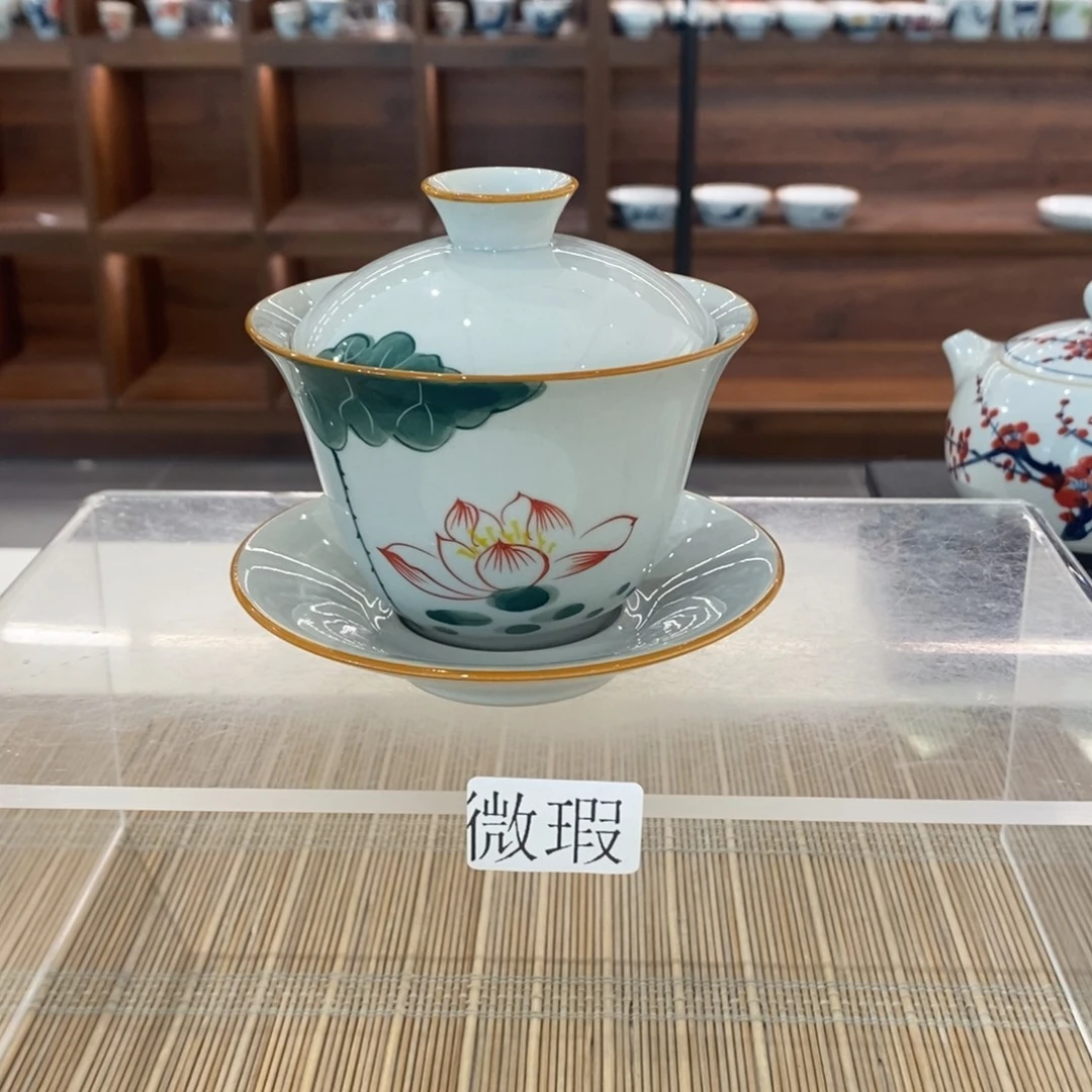 微瑕釉下彩纯手绘手工绘制