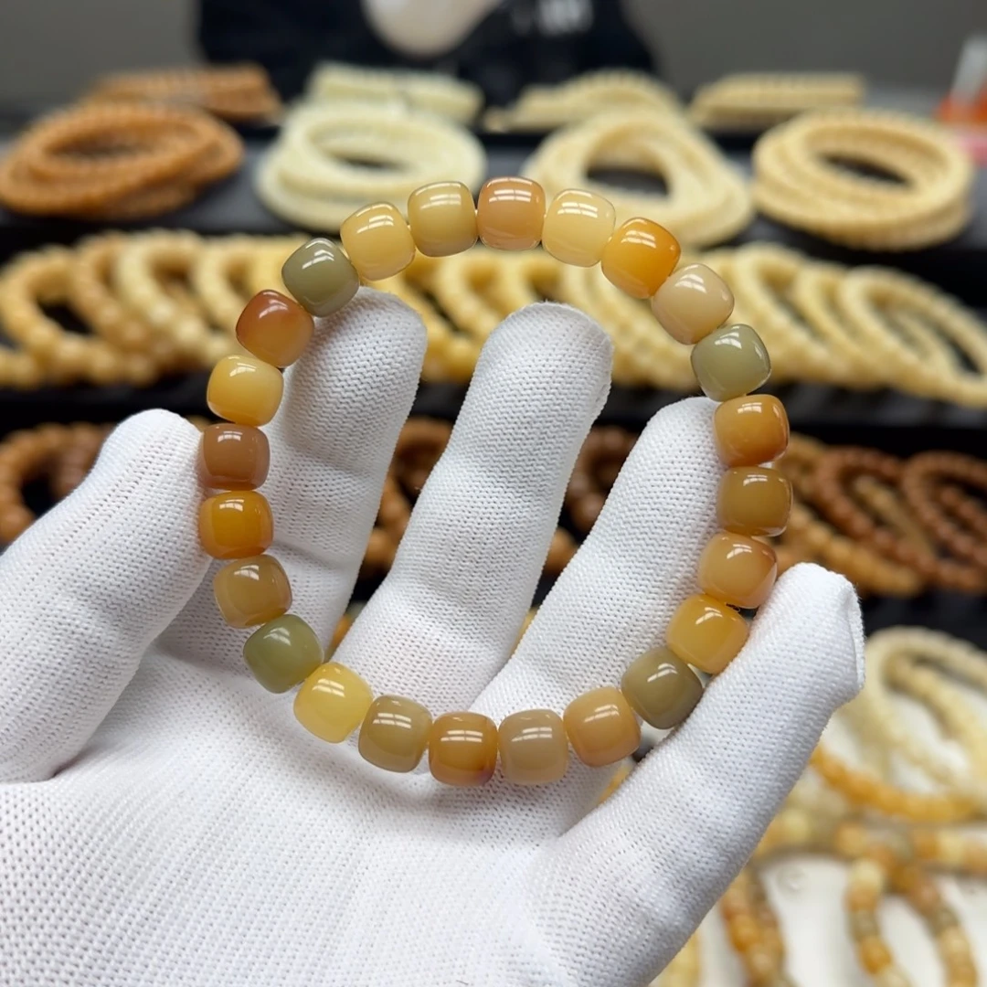 菩提根/象牙果手串9×10 5年 花皮多宝 鬼工