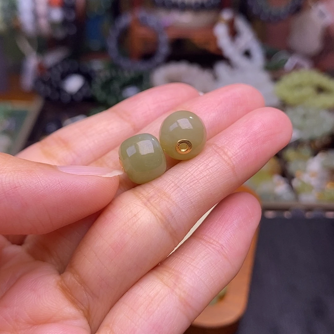 颈饰未镶嵌和田玉早间福利价金镶黄口（发一）