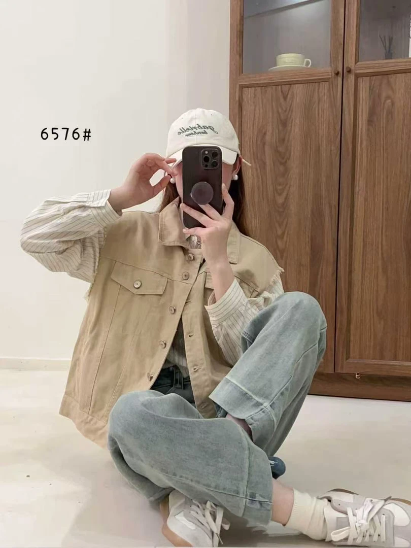 复古chic女初小众温柔牛仔马甲背心