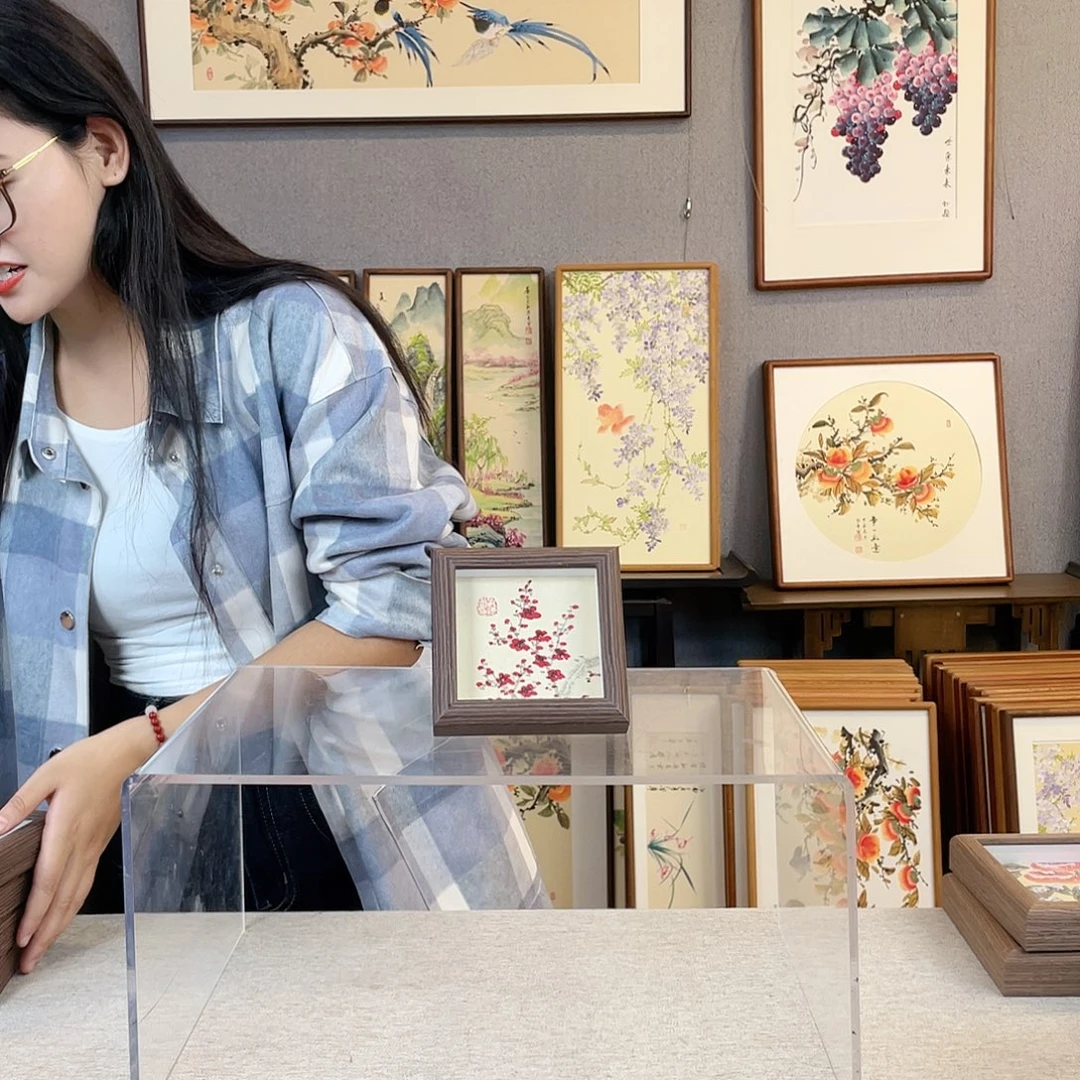 书法手绘带框尺寸：12*12