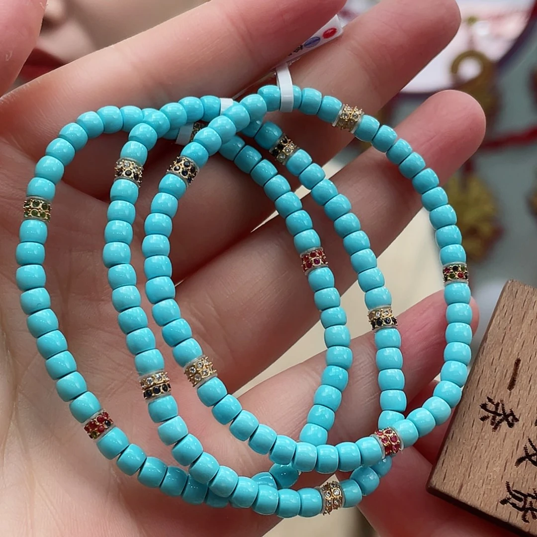 绿松石手串18K金镶嵌