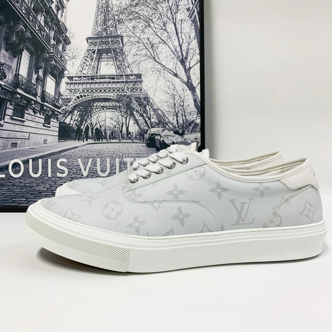 未使用 LouisVuitton/路易威登 LV Trocadero白灰老花满印板鞋