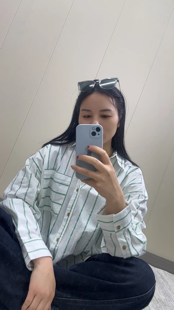 休闲宽松慵懒韩版时尚条纹开衫外套长袖