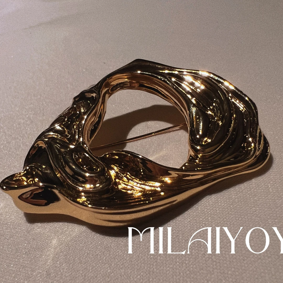 合金胸针 芈莱尤优——新款轻奢时尚不规则镂空胸针