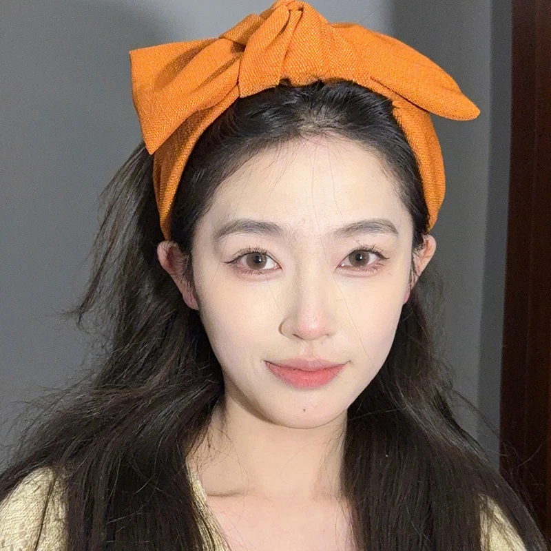 oushipei/欧诗佩春夏百搭超大蝴蝶结发箍气质布艺高颅顶压发发饰