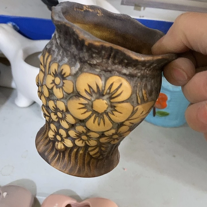 陶盆有孔 瑕疵针孔漏釉介意勿拍外高 10外口8