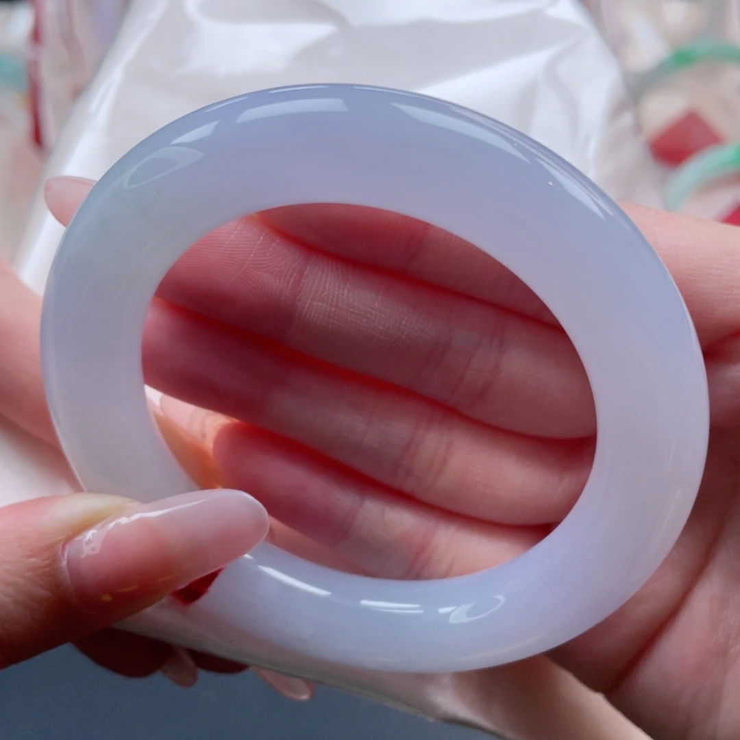 未镶嵌手镯翡翠55.1粉紫月光 温柔似水 优雅 3号