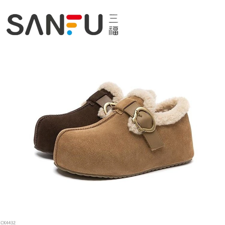 三福baby同款2025秋冬季新款卡皮巴拉时尚松弛百搭加棉保暖勃肯鞋