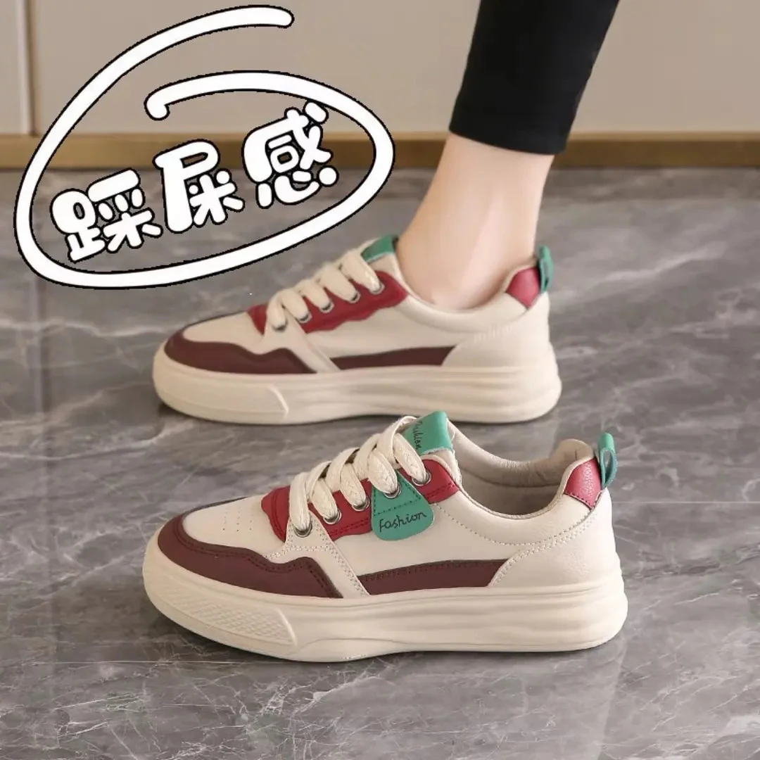 新百伦NEW BOLUNE踩屎感皮面运动鞋女2025新款秋季时尚休闲显脚小