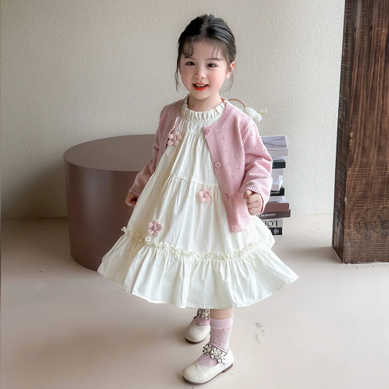 女宝宝公主长袖连衣裙春秋款韩版儿童公主裙子潮款女童春装两件套