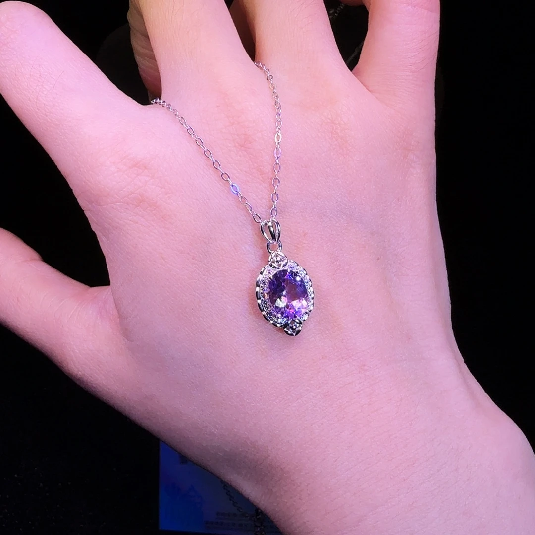 水晶颈饰银S925镶嵌