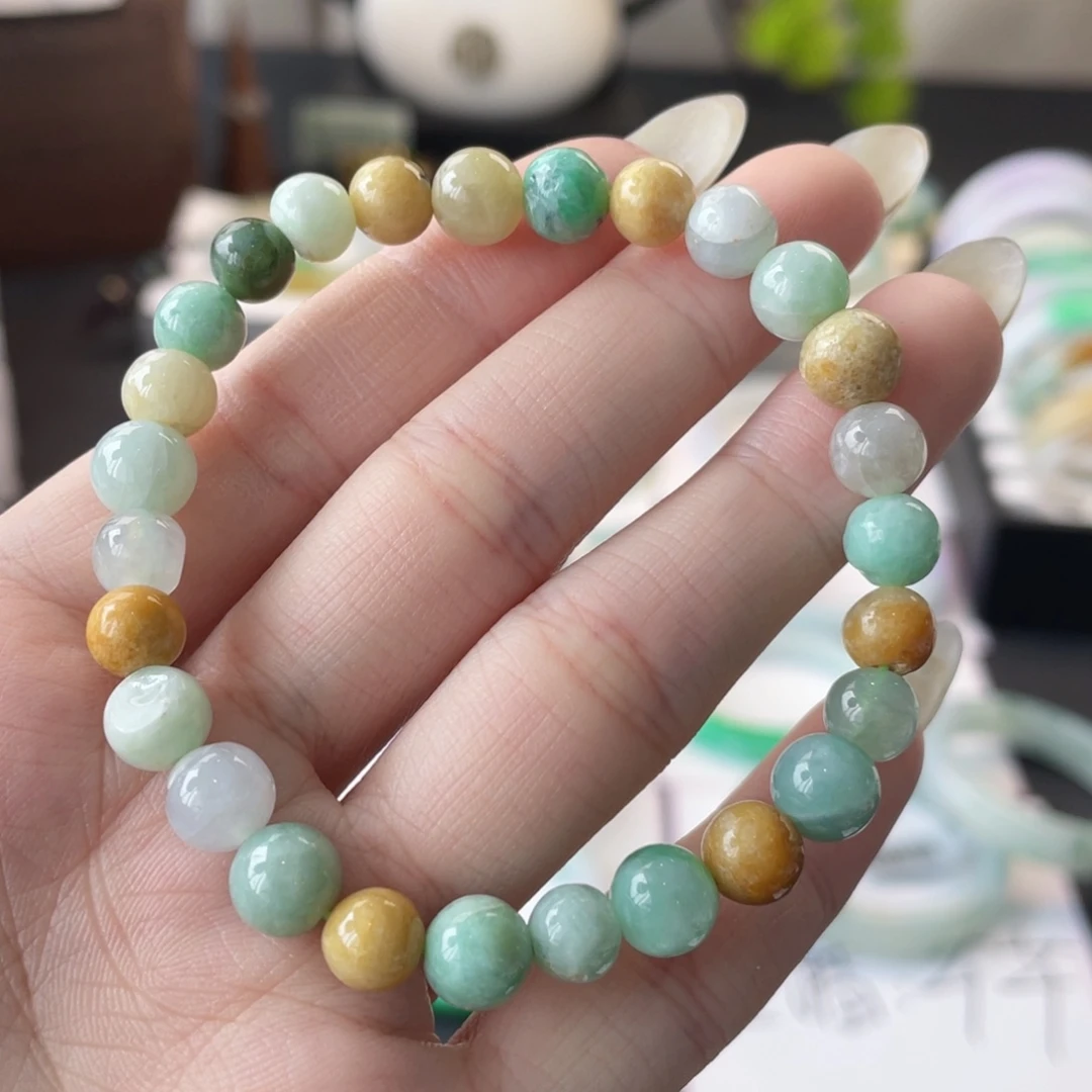 翡翠未镶嵌颈饰多宝手串