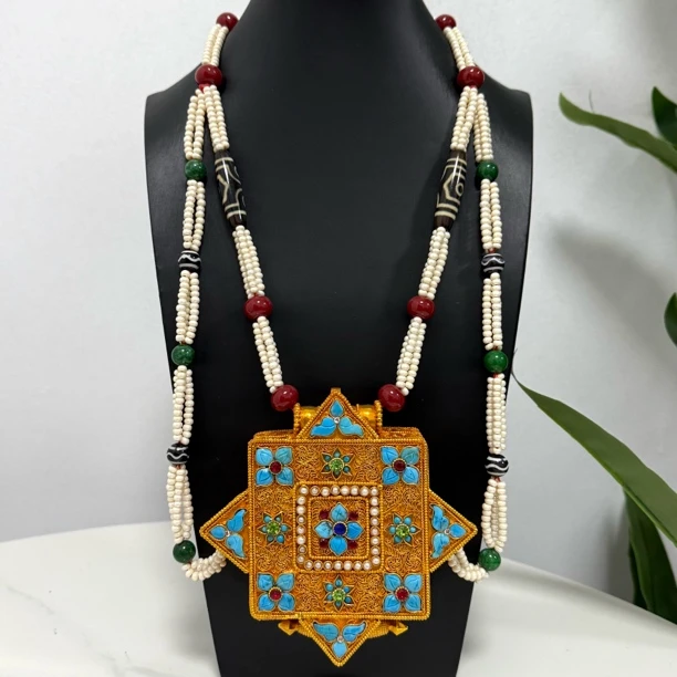 黄铜项链 藏族饰品项链藏式配饰首饰配饰尼泊尔黄铜镀金不掉色