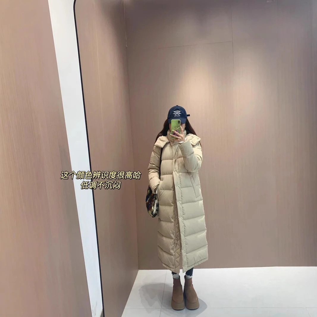 lulu同款九格羽绒服Wunder Puff连帽加厚过膝长款泡芙鸭绒外套女