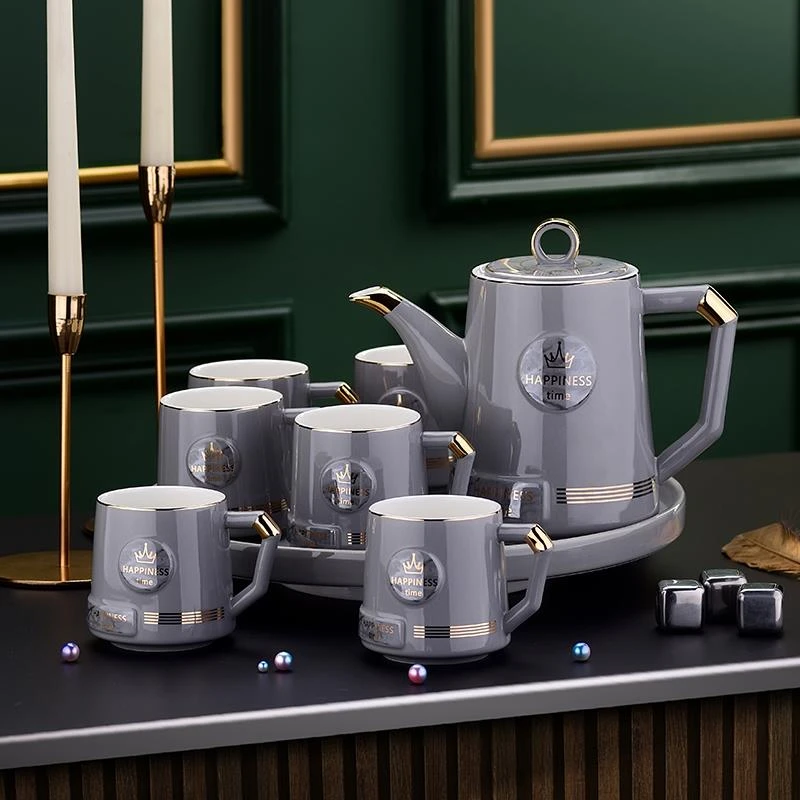 北欧风格水壶茶杯水具套装家用客厅摆台待客喝水杯子乔迁新居礼品
