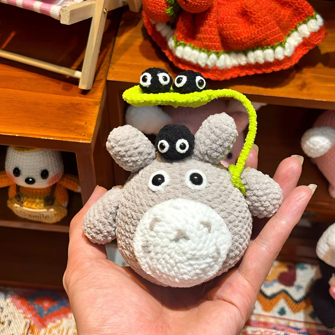 纯手工钩织针织龙猫成品玩偶钥匙扣包包挂件车载摆件生日礼物