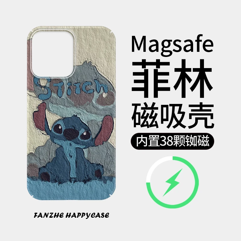 【油画史迪仔】菲林磁吸适用苹果16壳iphone13promax防摔15高级14套