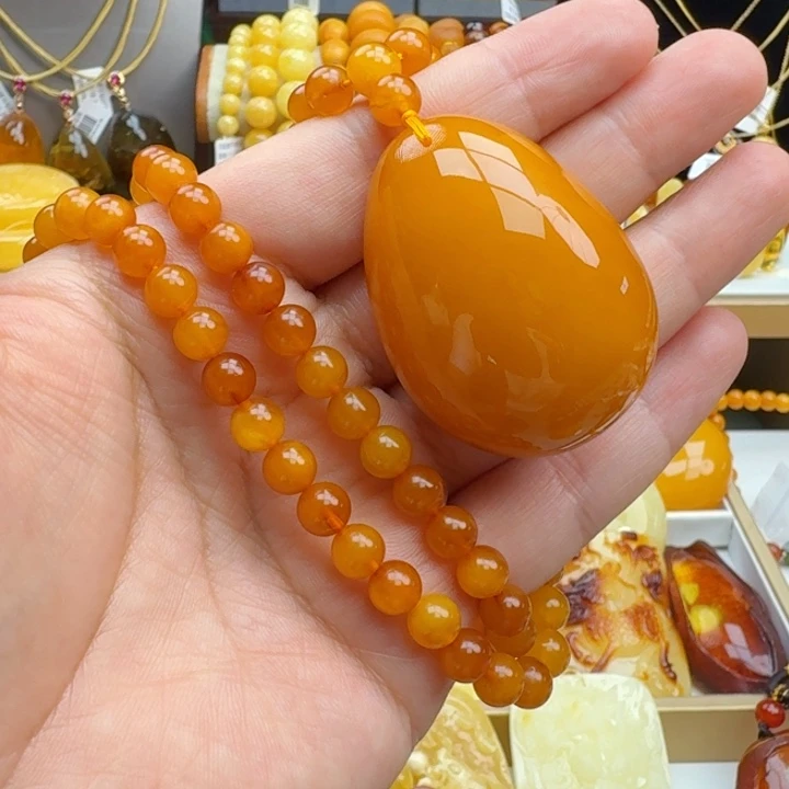 琥珀颈饰未镶嵌天然保真假一赔十0728
