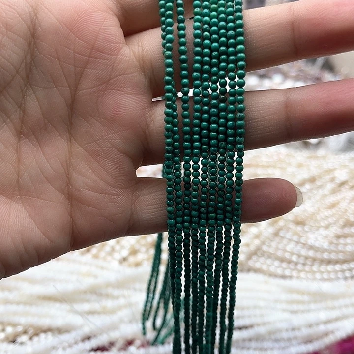 未镶嵌玛瑙/玉髓珠宝半成品一条2mm左右二代绿松