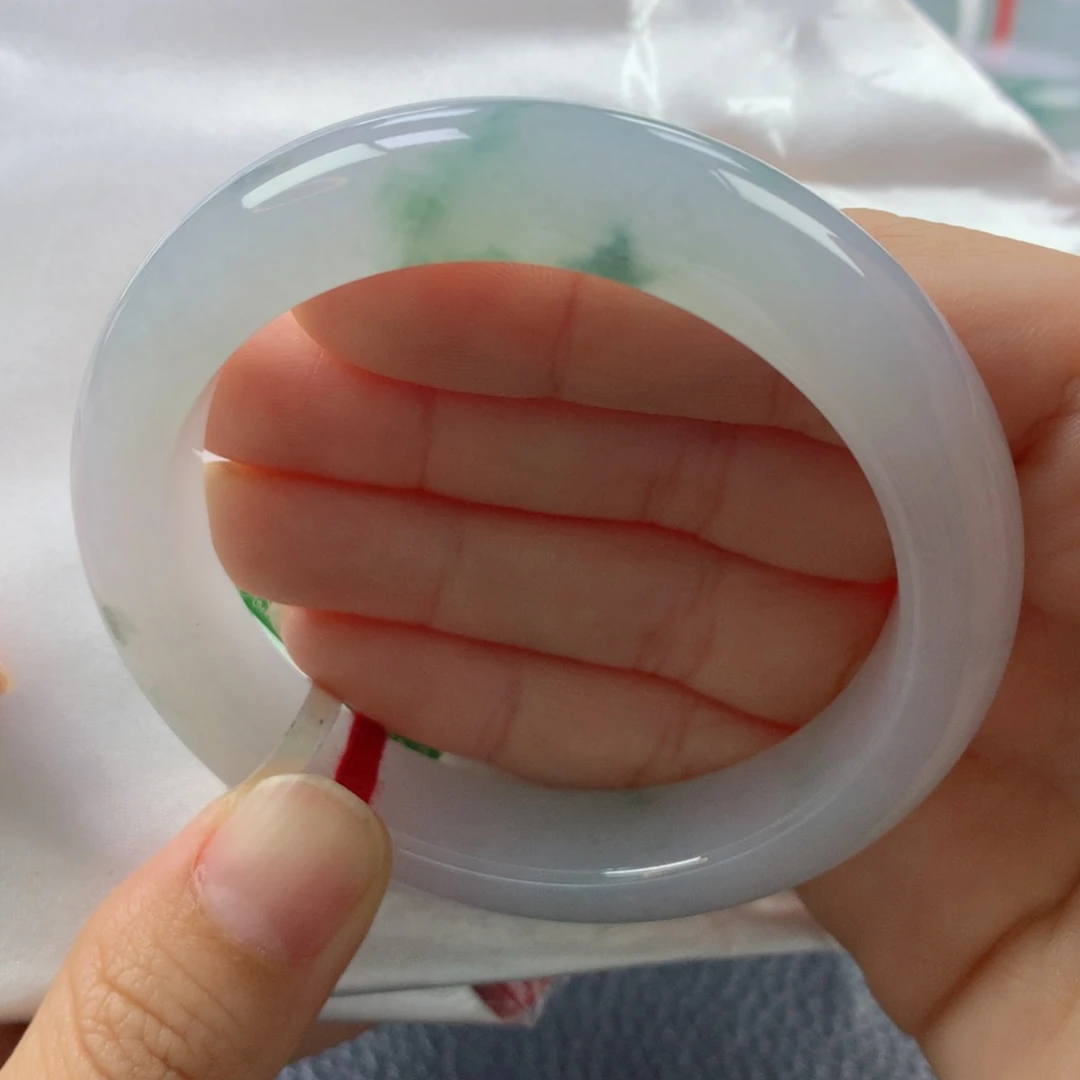 未镶嵌手镯翡翠缅甸天然翡翠A货53.7正