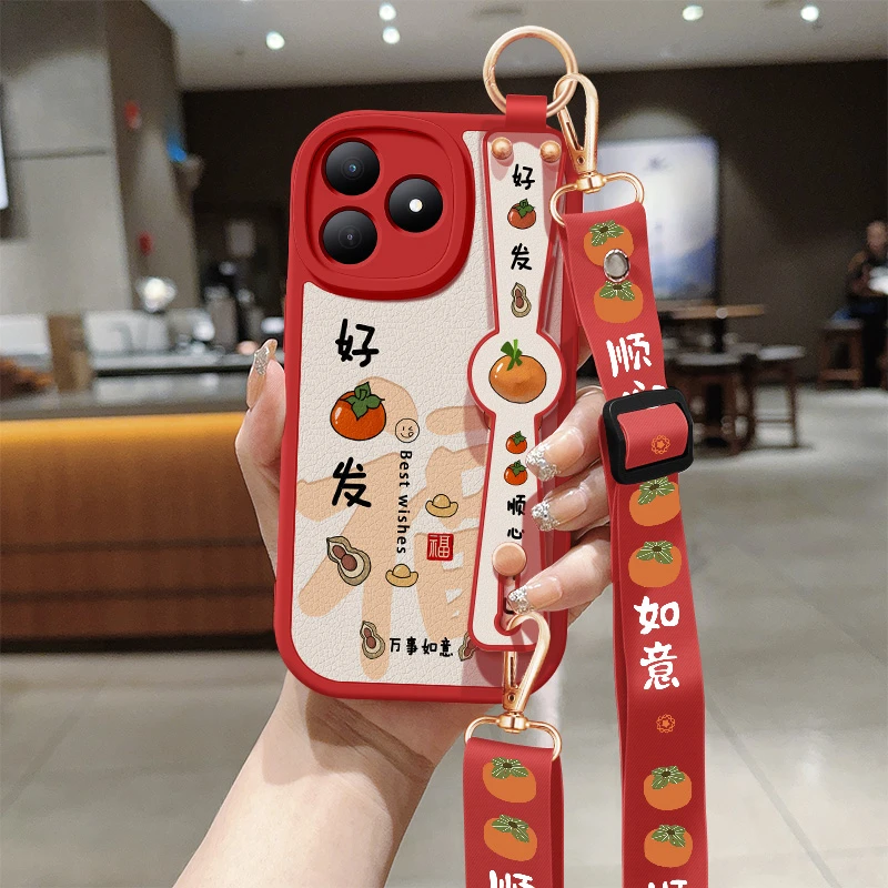 好柿发生适用wikohi畅享80手机壳新款畅享80s硅胶腕带斜挎挂绳套