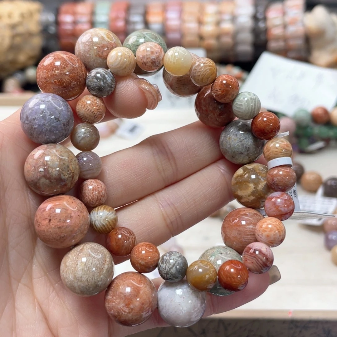 硅化珊瑚（珊瑚玉）手链未镶嵌失*。572