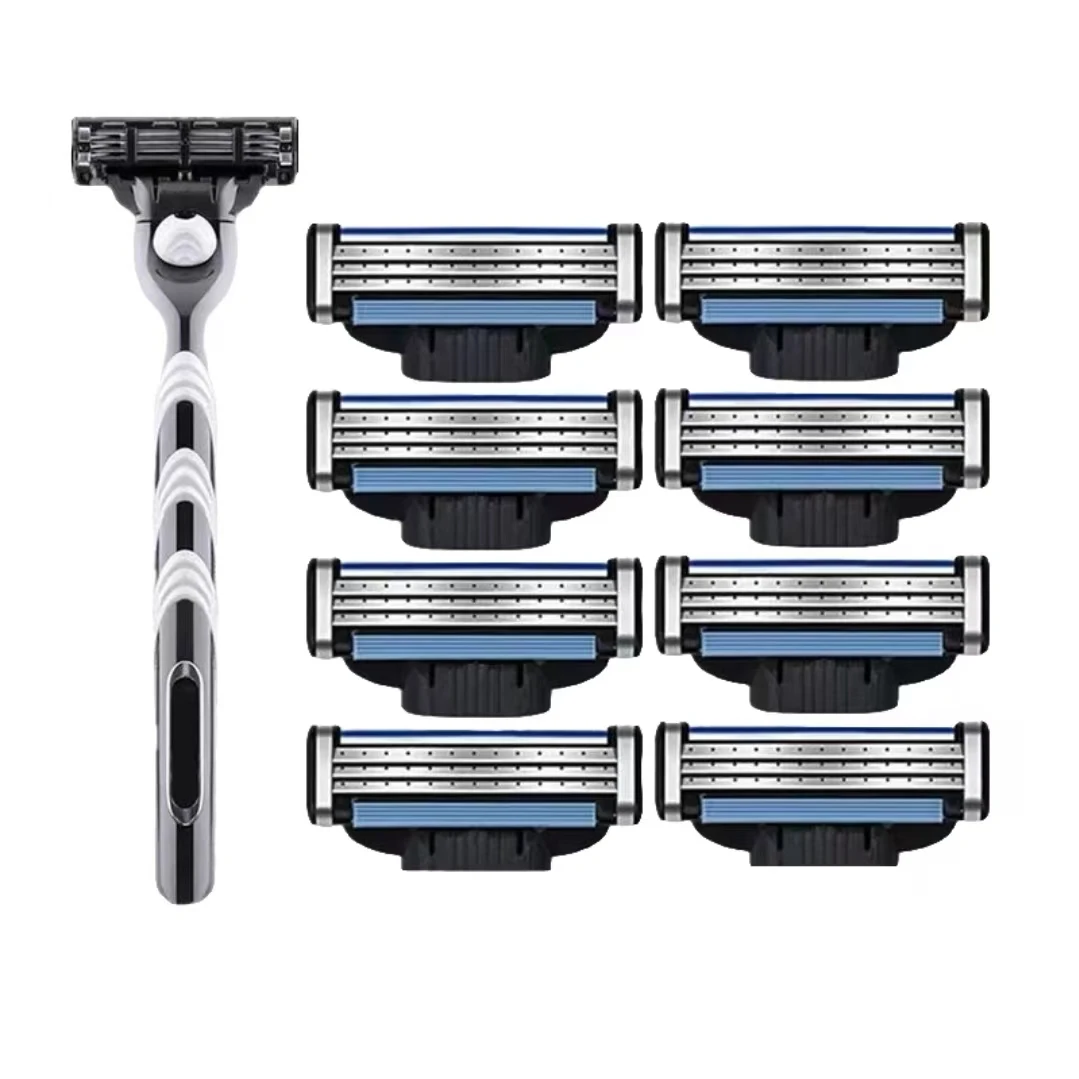 手动三层刀片剃须刀手动刮胡刀男士胡须刀刮脸刮毛刀刮胡刀胡子刀