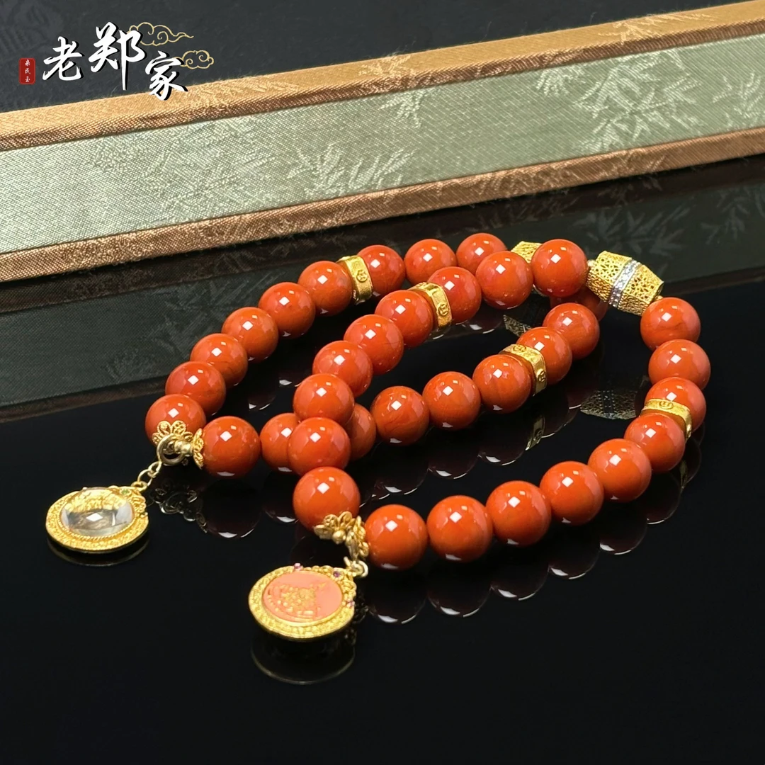 【老郑家】天然南红玛瑙DIY手串  约9mm (多样性发一件) HRZB12