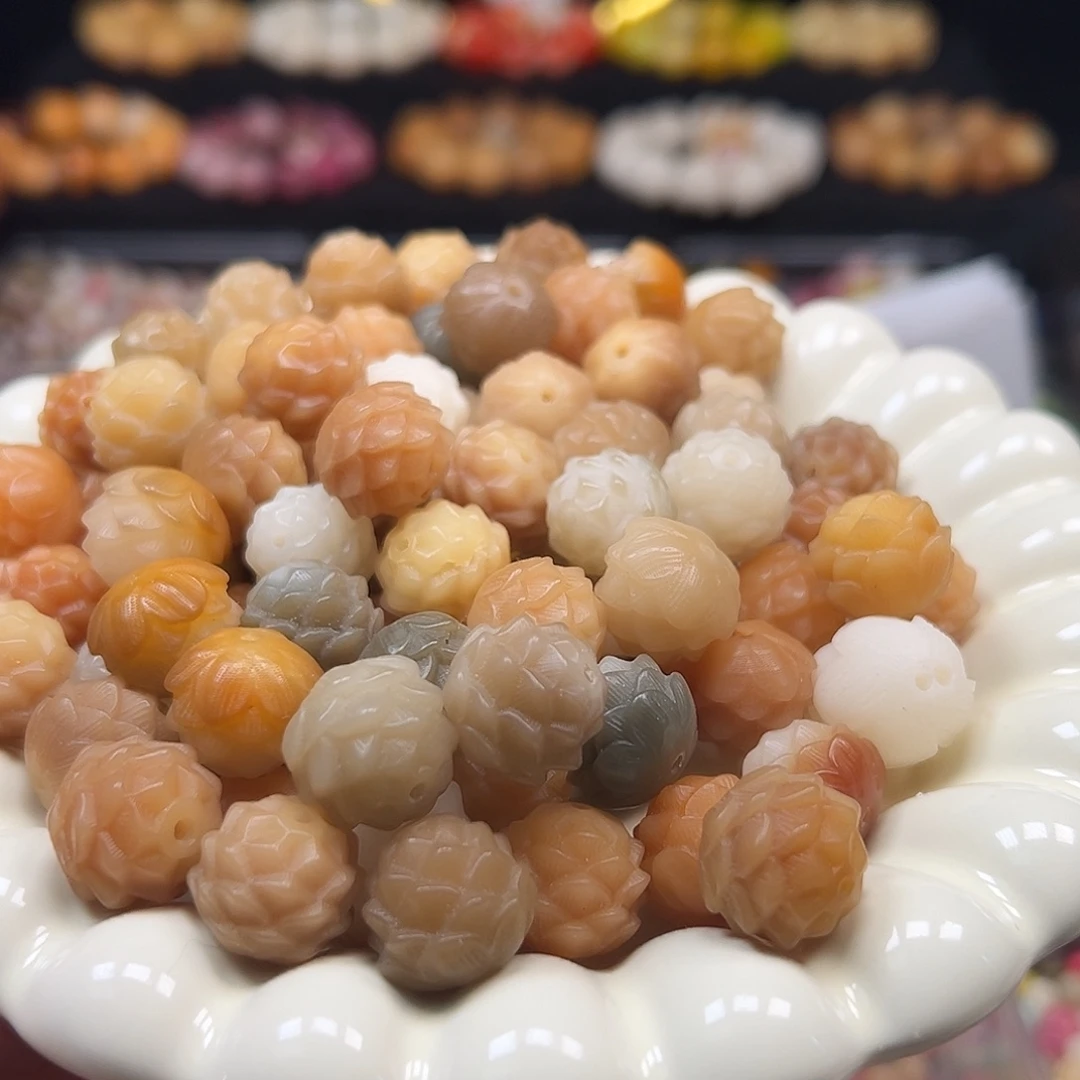 菩提根/象牙果手串卡15多宝莲花10颗