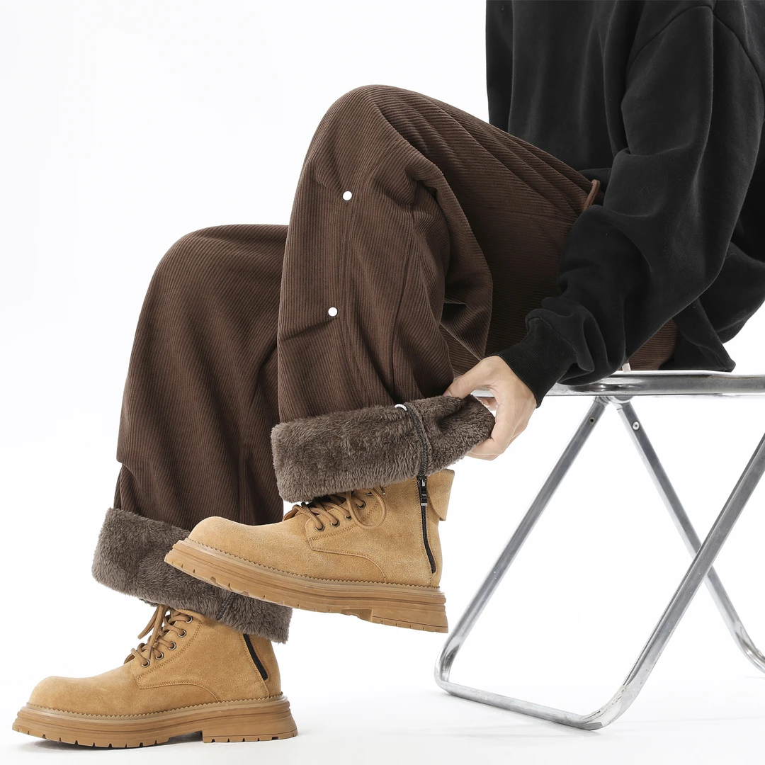 【敖瑞鹏代言】GENIOLAMODE灯芯绒裤男冬季加绒加厚卫裤宽松休闲裤