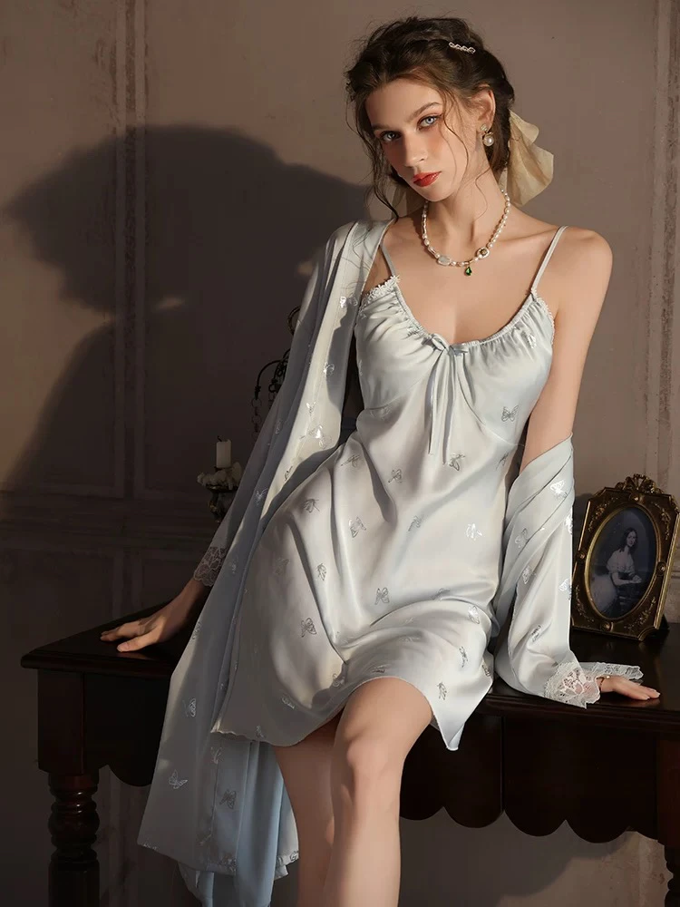 【俊老板专属】纯欲女夏季夏天吊带露背睡裙家居服蝴蝶透气