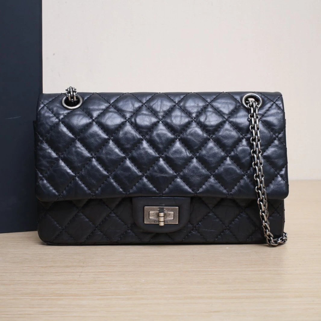 95新 Chanel/香奈儿 小花Jerry活动2.55 口盖包 小号 15开 银扣