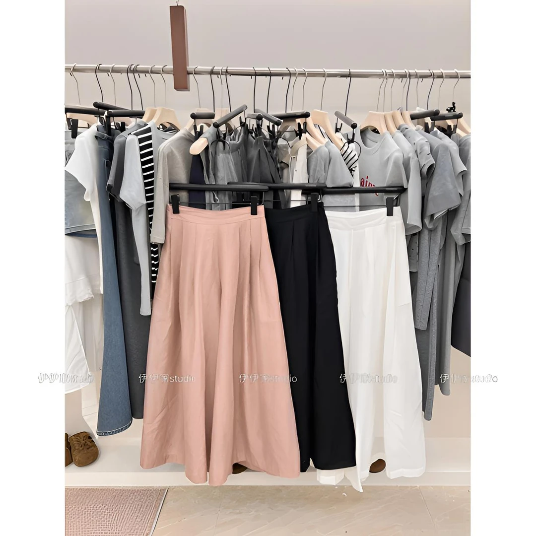 no退换【呼吸裤】慵懒高腰褶皱简约气质百搭休闲裤裙