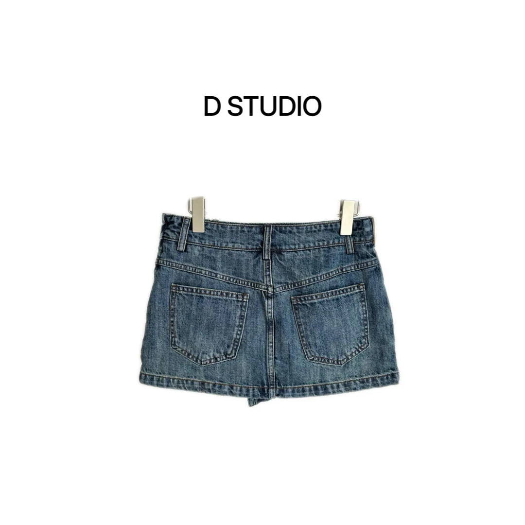 D STUDIO 不规则牛仔短裙 D2734