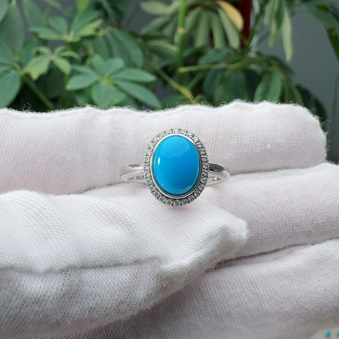 绿松石银S925镶嵌戒指戒指