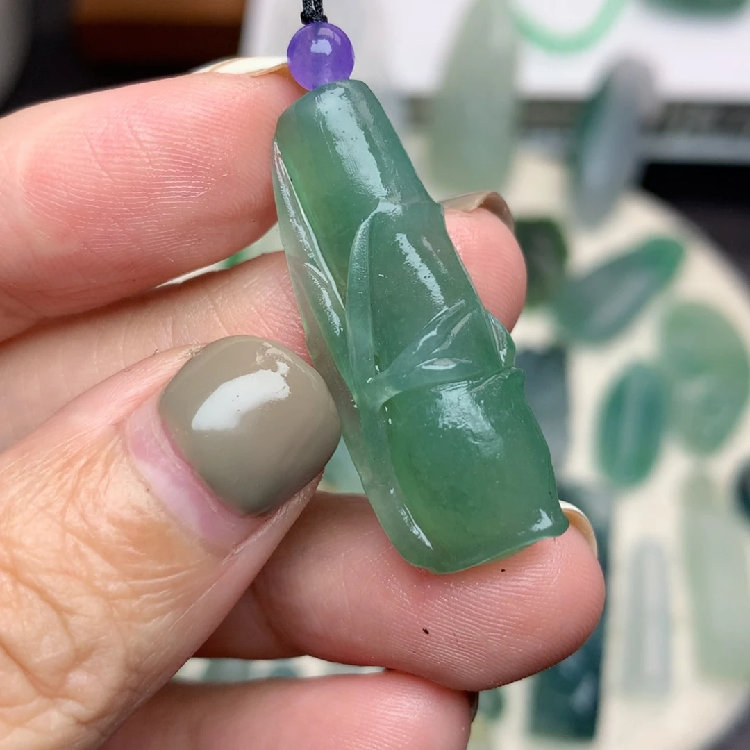 未镶嵌定制翡翠旺**牛竹节