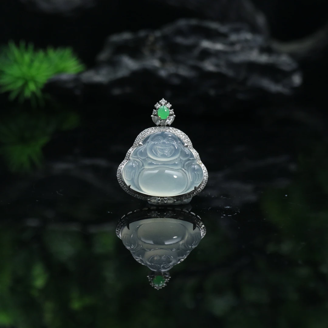 14天然缅甸翡翠A货18k冰佛公/300737/上海嘉禾拍卖