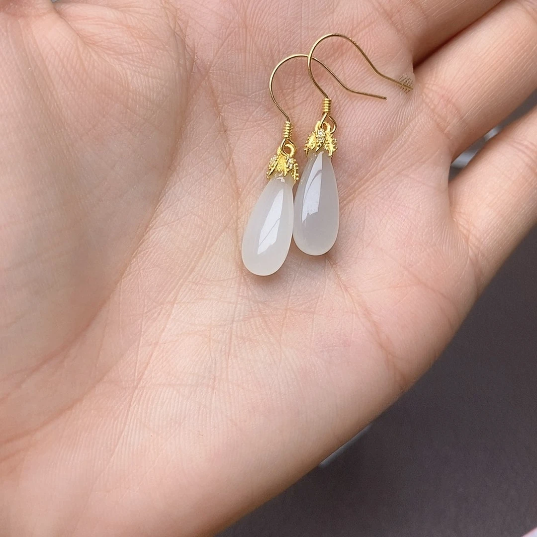 和田玉颈饰银S925镶嵌