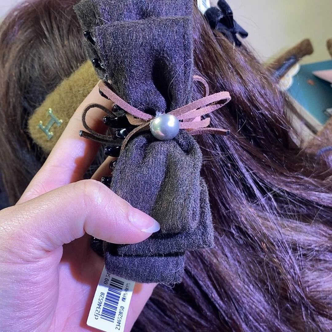 布艺铁合金棕色香蕉夹