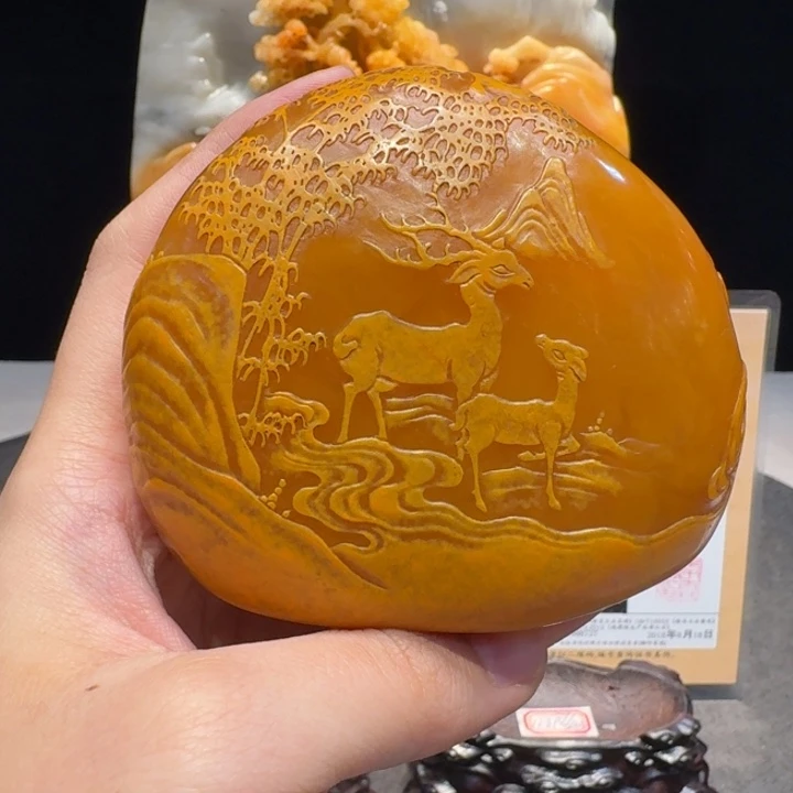 神***藏寿山石田黄摆件艺术品